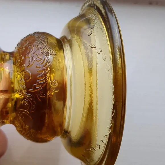 Federal Madrid Amber Glass Taper Holders - Picture 13 of 13